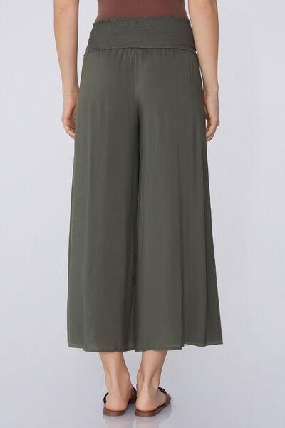 Green Canvas Cropped Trousers, 5701_503Y, medium