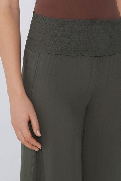Green Canvas Cropped Trousers, , large image number 3