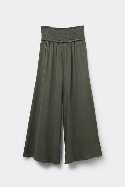Green Canvas Cropped Trousers, , large image number 4