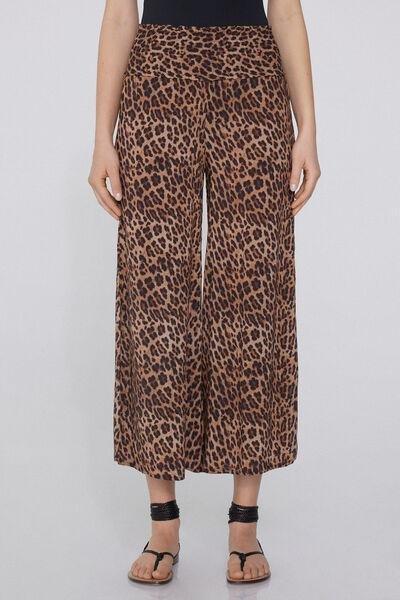 Multicolour Canvas Cropped Trousers, , large image number 0