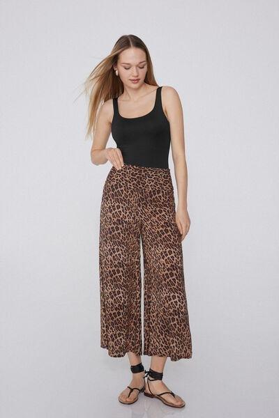 Multicolour Canvas Cropped Trousers, , large image number 1