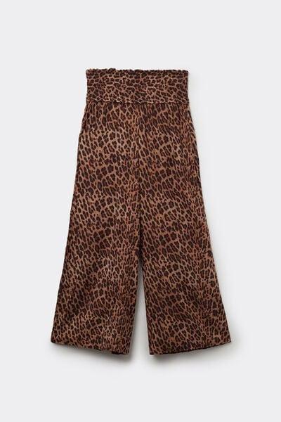 Multicolour Canvas Cropped Trousers, 5701_506Y, large image number 4