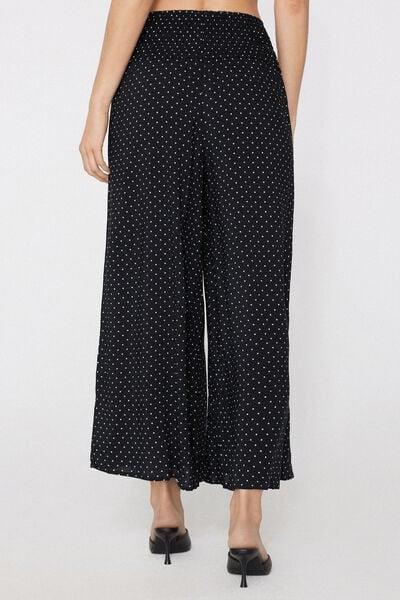 Black Stitched-Smock Canvas Cropped Pants, 5701_566Z, large image number 2