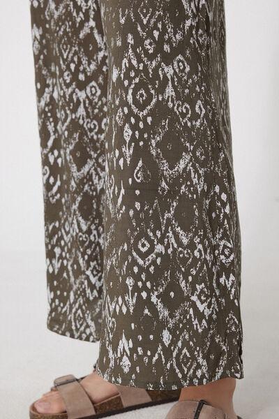 Green Stitched-Smock Canvas Cropped Pants, 5701_588Z, large image number 3