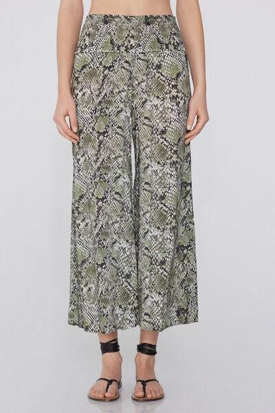 Multicolour Canvas Cropped Trousers, , large image number 0
