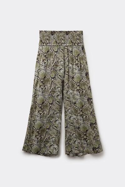 Multicolour Canvas Cropped Trousers, , large image number 4