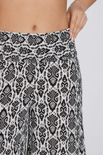 Stampa Ethnic Harmony Stitched-Smock Canvas Cropped Trousers, , large image number 3