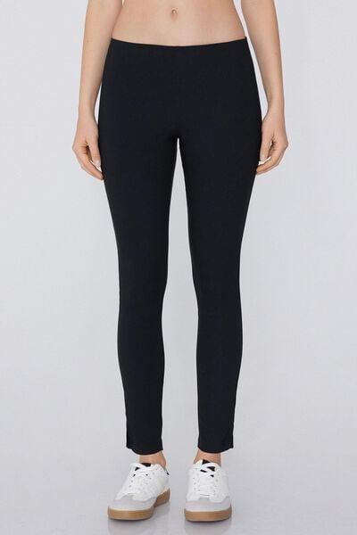 Black Capri Leggings, Black, large image number 1