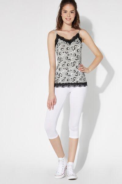White Capri Leggings, White, large image number 0