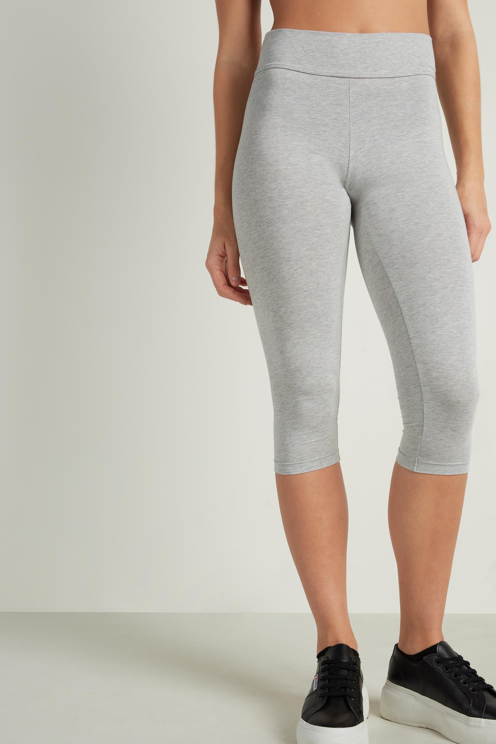 Calzedonia Grey Blend Supima Cotton Capri Leggings Azadea, 47% OFF