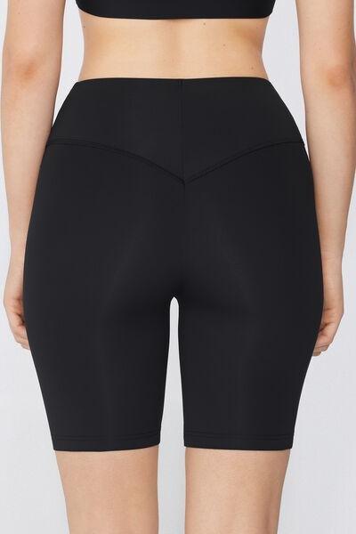 Black Sporty Bike Shorts, , large image number 2
