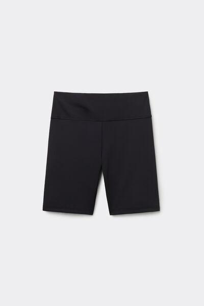 Black Sporty Bike Shorts, , large image number 4