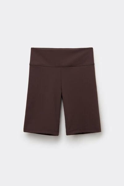 Brown High-Waisted Sport Cycling Shorts, 5701_495Z, large image number 4
