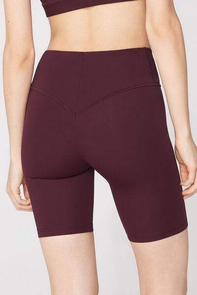 Brown High-Waisted Sport Cycling Shorts, 5701_581Z, large image number 2