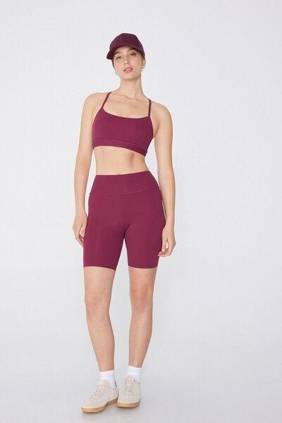 Burgundy Cycling Sport Shorts, 5701_870W, large image number 0