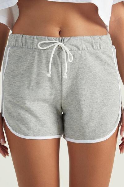 Green Piping Fleece Shorts, , large image number 0