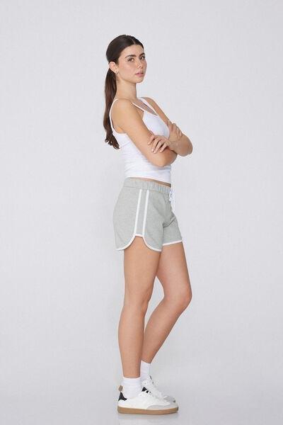 Green Piping Fleece Shorts, 5701_7158, large image number 5