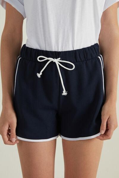 Black Contrast Trim Shorts, , large image number 0