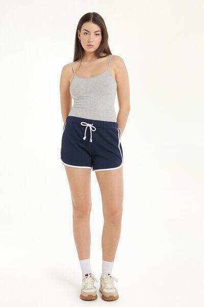 Black Contrast Trim Shorts, Absolute Blue/white, large image number 0