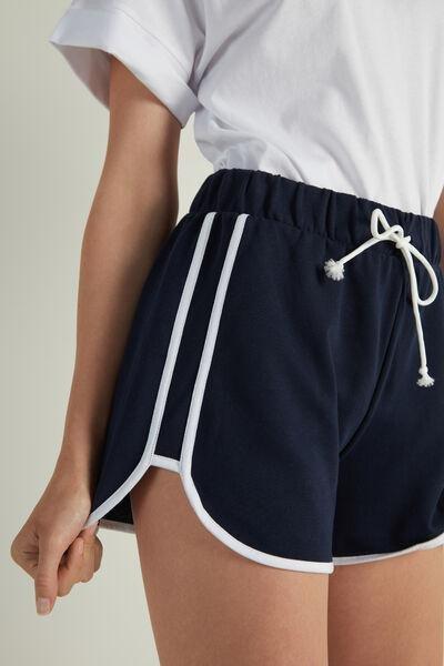 Black Contrast Trim Shorts, , large image number 1