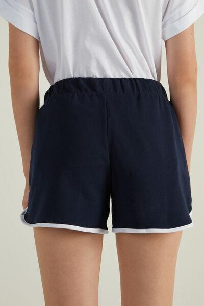 Black Contrast Trim Shorts, , large image number 2