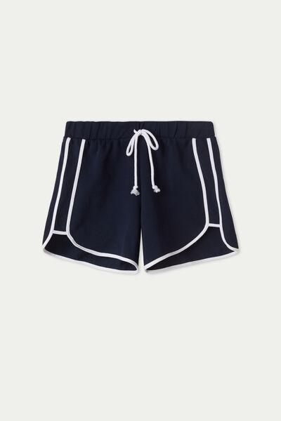 Black Contrast Trim Shorts, , large image number 4