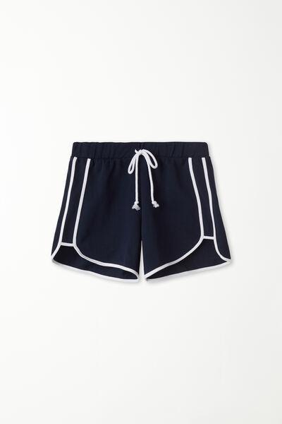 Black Contrast Trim Shorts, Absolute Blue/white, large image number 4