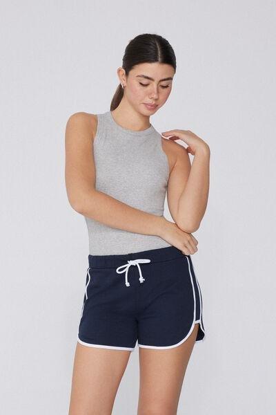 Black Contrast Trim Shorts, Absolute Blue/white, large image number 5