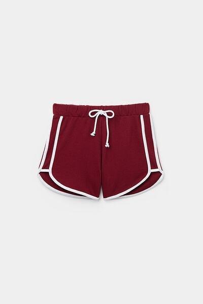 Burgundy Fleece Shorts, , large image number 4