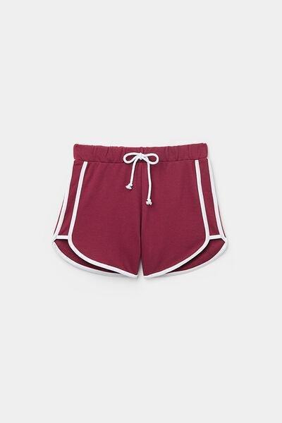 Burgundy Fleece Shorts, , large image number 4
