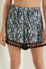 Tezenis - Blue Snake Print Canvas Shorts With Tassels