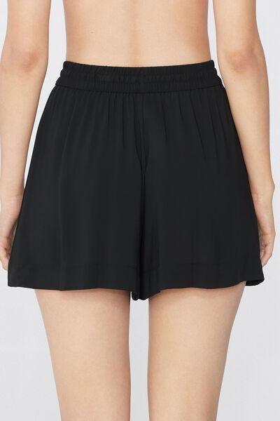 Black Elastic Waist Mini Skirt, Black, large image number 2