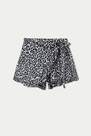 Tezenis - Grey Dappled Print Canvas Shorts With Rouches