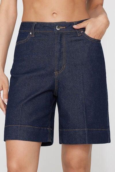 Navy Denim Bermuda Shorts, 5701_357Z, large image number 1