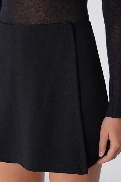 Black Short Milano-Stitch Culottes, , large image number 2