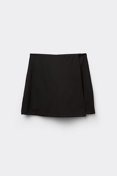Black Short Milano-Stitch Culottes, Black, large image number 4