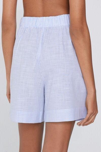 White Canvas High-Waist Shorts, , large image number 2