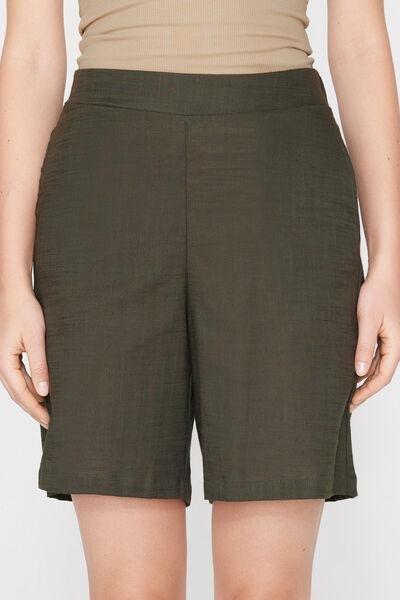 Green Linen-Look Cotton Canvas Bermuda Shorts, 5701_226Z, medium