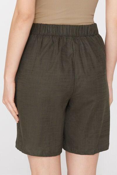 Green Linen-Look Cotton Canvas Bermuda Shorts, 5701_226Z, medium