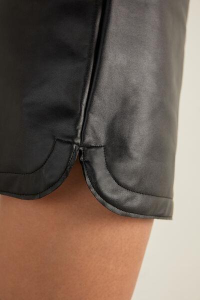 Black Drawstring Thermal Shorts, , large image number 3