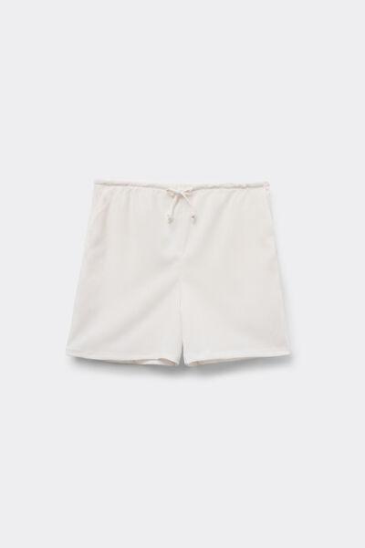 White Crepe-Effect Shorts, 5701_526Y, large image number 4