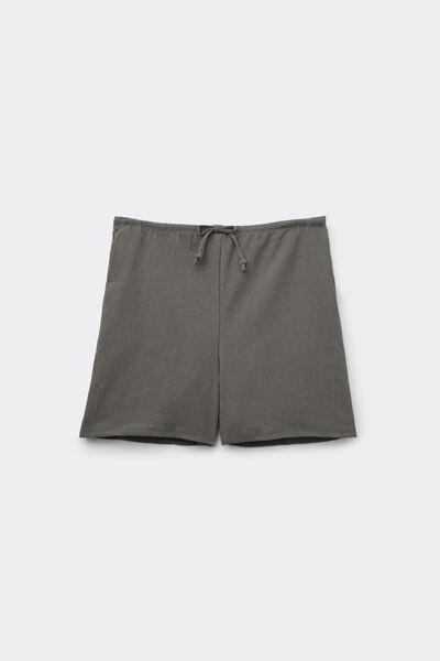 Green Crepe-Effect Shorts, 5701_732Y, large image number 4