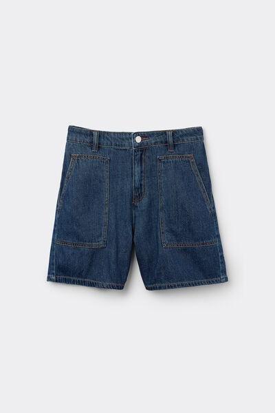 Navy Denim Shorts, 5701_540Y, large image number 3