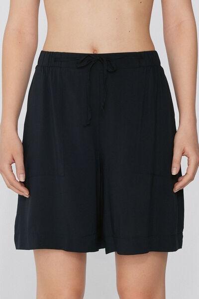 Black Canvas Bermuda Shorts, , large image number 0