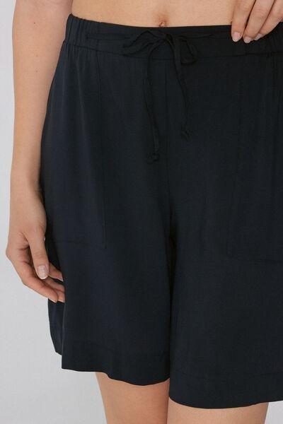 Black Canvas Bermuda Shorts, , large image number 3