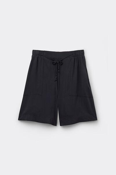 Black Canvas Bermuda Shorts, , large image number 4