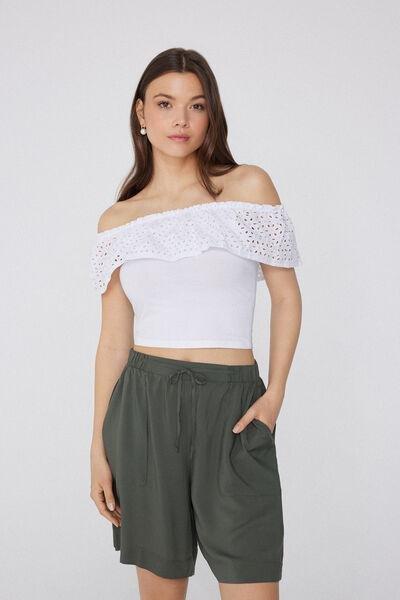 Green Canvas Bermuda Shorts, , large image number 1