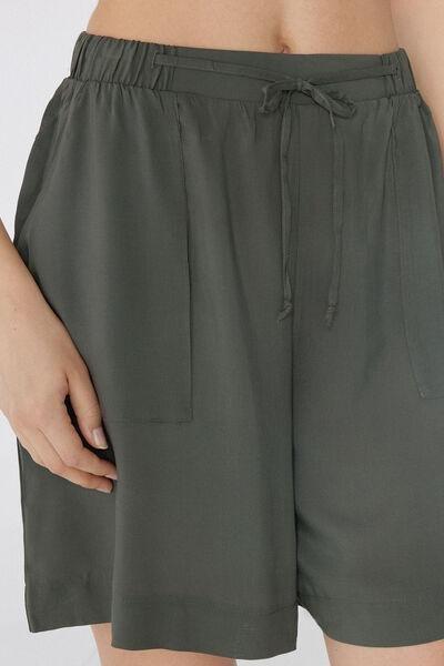 Green Canvas Bermuda Shorts, , large image number 3