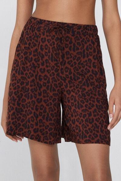 Brown Canvas Bermuda Shorts, , large image number 0