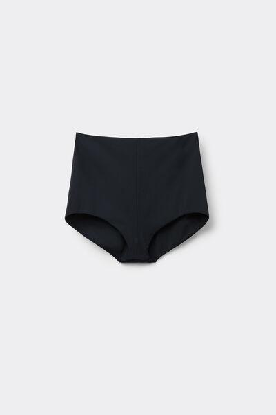 Black Form-Fitting High-Waist Knickers, Black, medium